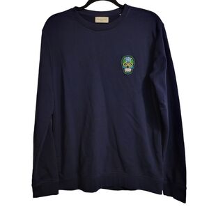 Suspicious Antwerp Navy Blue Embroidered Skull Sweatshirt